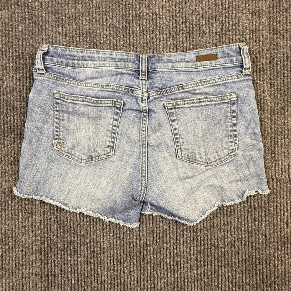 KUT from the Kloth Gidget Fray Womens Light Wash Raw Hem Denim Jean Short Size 6 - Picture 2 of 11